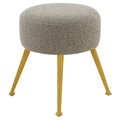 Safavieh Anna Sheepskin Ottoman, Light Grey & Gold SFV4747E